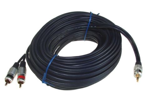Kabel Jack3,5st-2RCA Digital 15m złote - 2