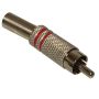 Wtyk RCA metal duży 2 paski czerwony - 2