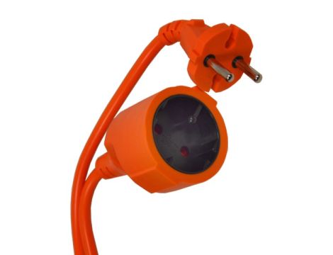 Przedłużacz 1 gniazdo  20m pomarańczowy 2x1,5mm --
