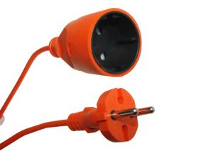 Przedłużacz 1 gniazdo  30m pomarańczowy 2x1,5mm --