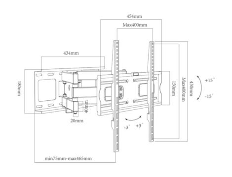 Uchwyt LCD 37”-70” 35kg czarny regulowany