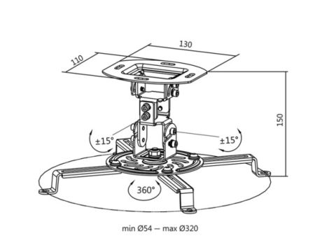 Uchwyt projektora sufitowy 150mm z przegubem LogiL - 3