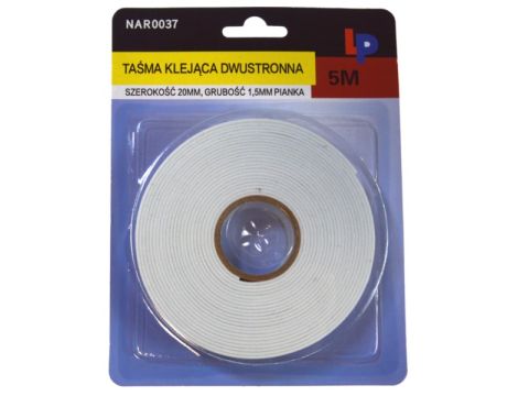 Taśma dwustronna piankowa 5m/20/15mm Kemot
