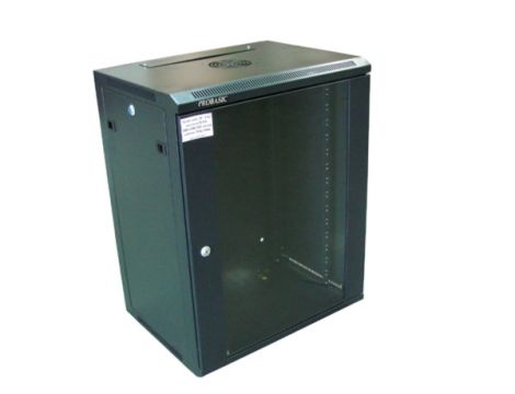 Szafa 19" wisząca ZETA 15U 600x450 RAL9004 szkło