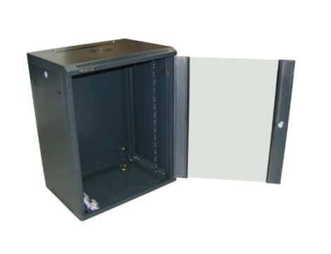 Szafa 19" wisząca ZETA 15U 600x450 RAL9004 szkło - 2