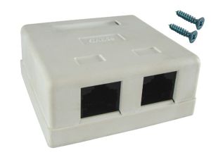 Puszka natynkowa cat5e 2x RJ-45 UTP zatrzaskowa