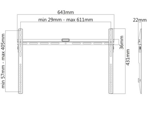 Uchwyt LCD Slim 37"-70" 45kg stały czarny - 2