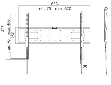 Uchwyt LCD Slim 37"-99" 50kg stały czarny - 2