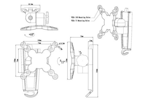 Uchwyt LCD 13"-27" 20kg czarny - 2