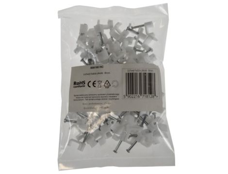 Uchwyt kabla płaski  8mm biały - 3