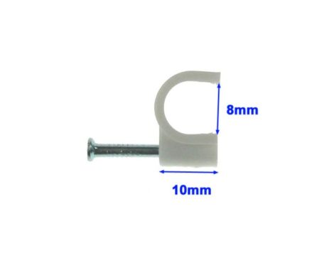 Uchwyt kabla okrągły  8mm KN-8  biały - 2
