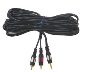 Kabel Jack3,5st-2RCA łezka złoty 10m --