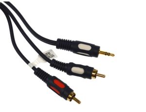 Kabel Jack3,5st-2RCA łezka złoty  1,5m --