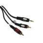 Kabel Jack3,5st-2RCA łezka złoty  1,5m -- - 2
