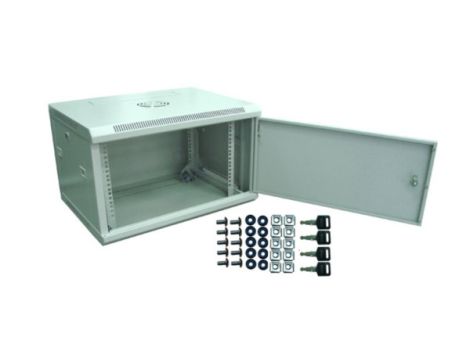 Szafa 19" wisząca PILO  6U 600x450 RAL7035 blacha - 2