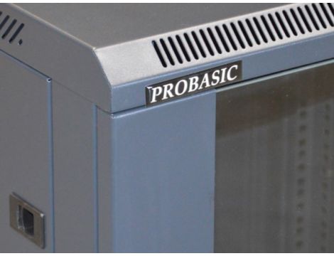 Szafa 19" wisząca ZETA 18U 600x600 RAL9004 szkło - 3