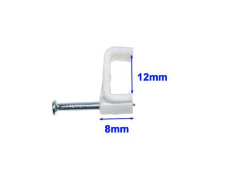 Uchwyt kabla płaski 12mm biały - 2