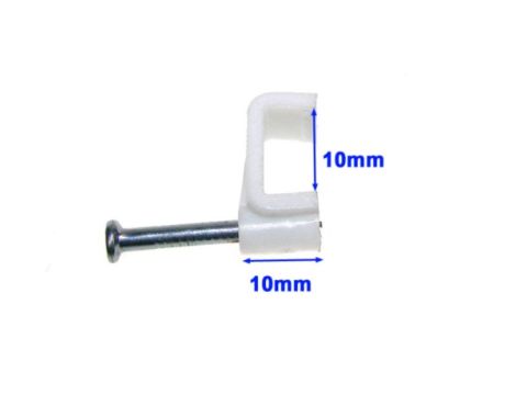 Uchwyt kabla płaski 10mm biały - 2