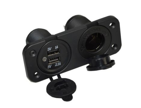 Ładowarka samochodowa montażowa 2x USB 12/24V --