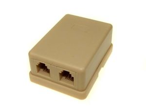 Puszka natynkowa 2*RJ11 6P4C zatrzaskowa --