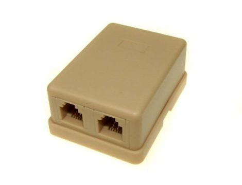 Puszka natynkowa 2*RJ11 6P4C zatrzaskowa --