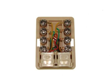 Puszka natynkowa 2*RJ11 6P4C zatrzaskowa -- - 2