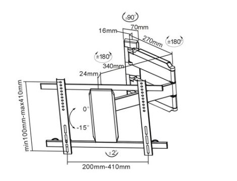 Uchwyt LCD Slim 26"-47" 25kg aluminium regulowany - 2