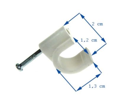 Uchwyt kabla okrągły 12mm KN-12  biały - 2