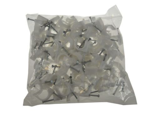 Uchwyt kabla okrągły 18mm KN-18  biały - 2
