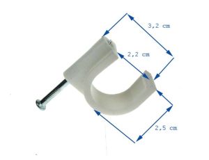 Uchwyt kabla okrągły 22mm KN-22  biały