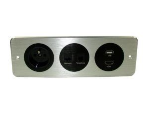 Media port Cova  1*230V 1*RJ45 1*RJ11 1*USB 1*HDMI