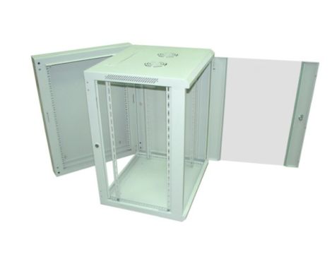 Szafa 19" wisząca KERN 15U 600x600 RAL7035 szkło - 2