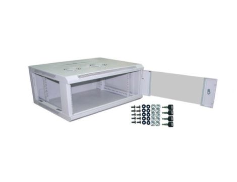 Szafa 19" wisząca ZETA  6U 600x600 RAL7035 szkło - 2
