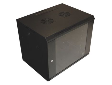 Szafa 19" wisząca ZETA  9U 600x450 RAL9004 szkło