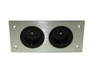 Media port Cova  2*230V  srebrny