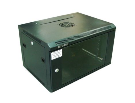 Szafa 19" wisząca ZETA  6U 600x450 RAL9004 szkło