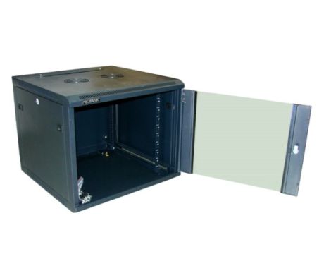 Szafa 19" wisząca ZETA  9U 600x600 RAL9004 szkło - 2
