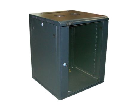 Szafa 19" wisząca ZETA 15U 600x600 RAL9004 szkło