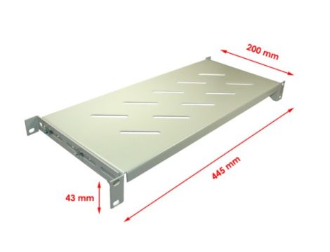 Półka regulowana 19" 1U głębokość 200mm V RAL7035 - 2