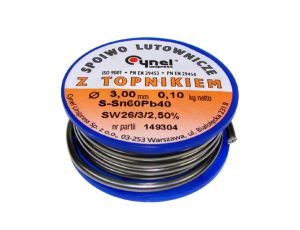 Cyna 3,00/ 100g Sn60Pb40 z topnikiem Cynel