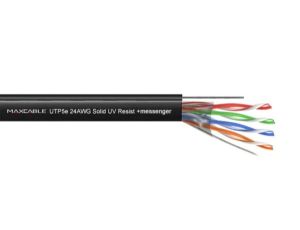 Przewód UTP5E drut Cu UV+ linka nośna 305mMAXCABLE