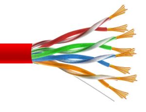 Przewód UTP5E linka Cu 100m  czerwony  MAXCABLE