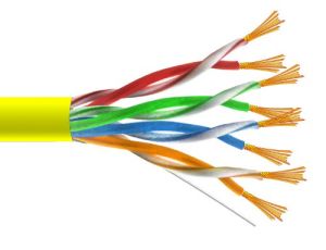 Przewód UTP5E linka Cu 100m  żółty  MAXCABLE
