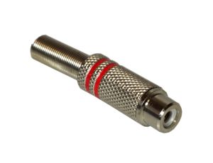 Gniazdo RCA metal 2 paski czerwone ---