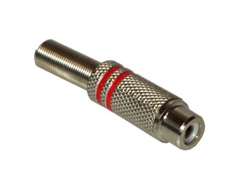 Gniazdo RCA metal 2 paski czerwone ---