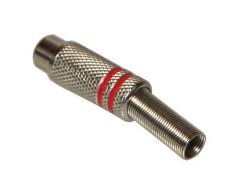 Gniazdo RCA metal 2 paski czerwone --- - 2