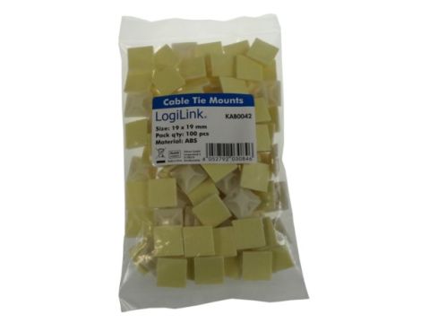 Uchwyt opaski plastik 20mm*20mm biały -- - 2