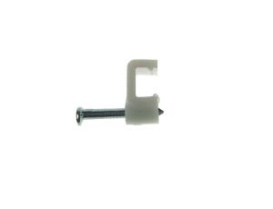 Uchwyt kabla płaski  5mm  KNC-5 biały