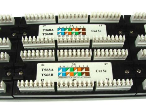 Patch panel 48-port UTP5e 2U 19" złącza dual bloc- - 2