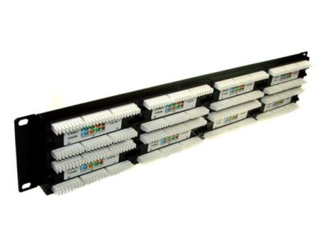 Patch panel 48-port UTP5e 2U 19" złącza dual bloc- - 3